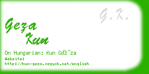 geza kun business card